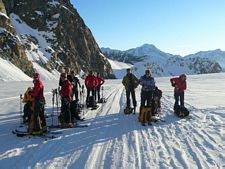 Pause auf dem Allalin-Gletscher